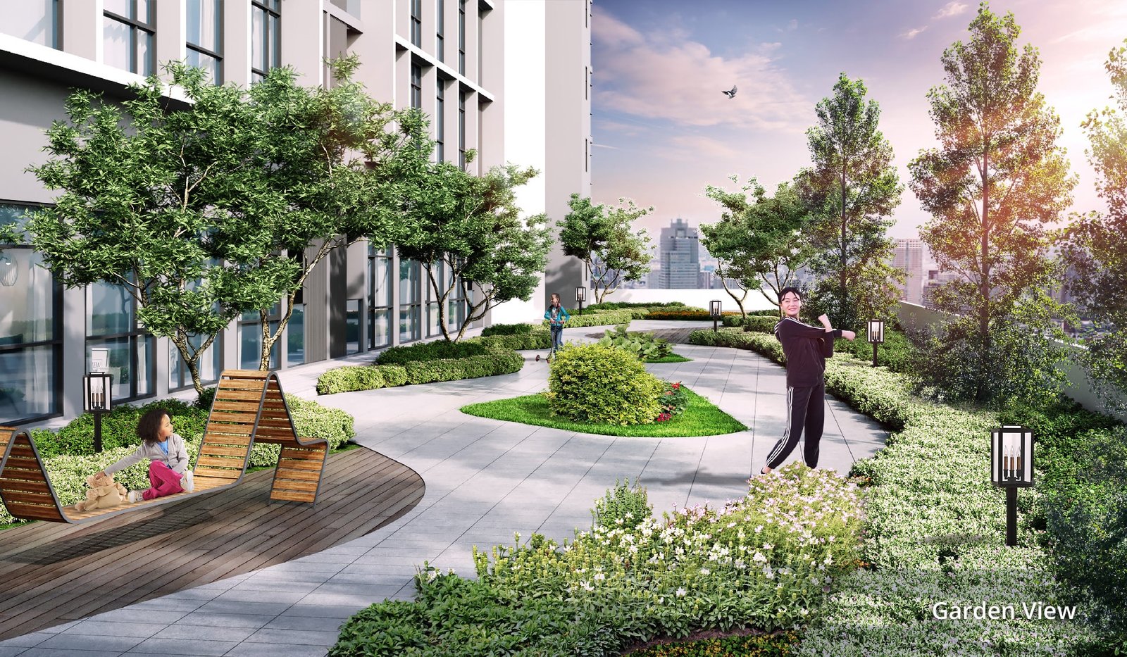 KL 48 landscaped sky garden with jogging path for residents in Sungai Besi, Kuala Lumpur