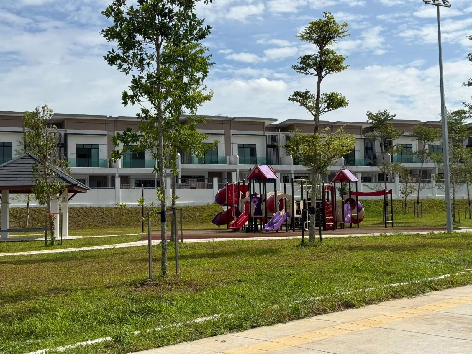 KSL Pulai Bestari Phase 4 children's playground with terrace house row backdrop, Skudai Johor Bahru in Taman Pulai Bestari, Skudai, Pulai, Johor Bahru, Johor