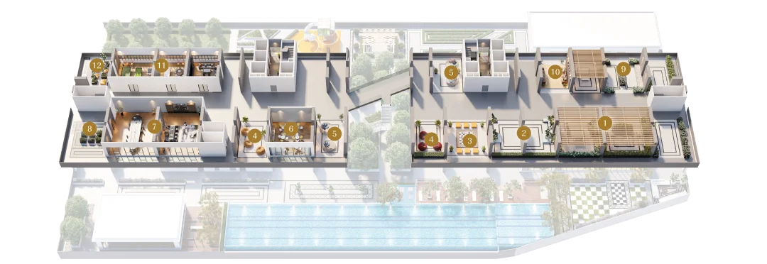 The Lighthauz sky facilities deck floor plan, level 10, Gelugor