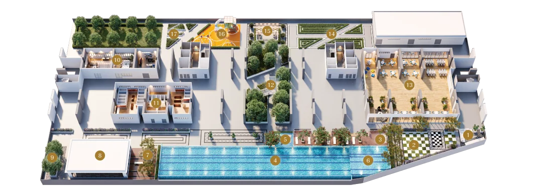 The Lighthauz sky facilities deck floor plan, level 9, Gelugor