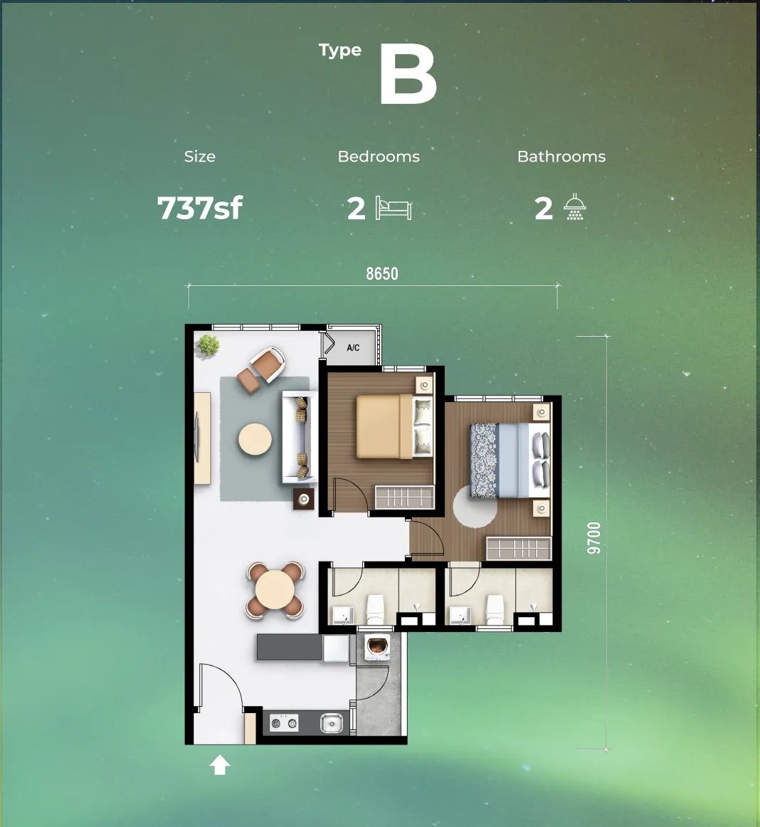 M Aurora floor plan option 2 in Old Klang Road