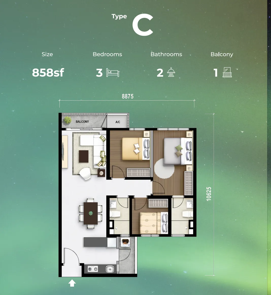 M Aurora floor plan option 3 in Old Klang Road