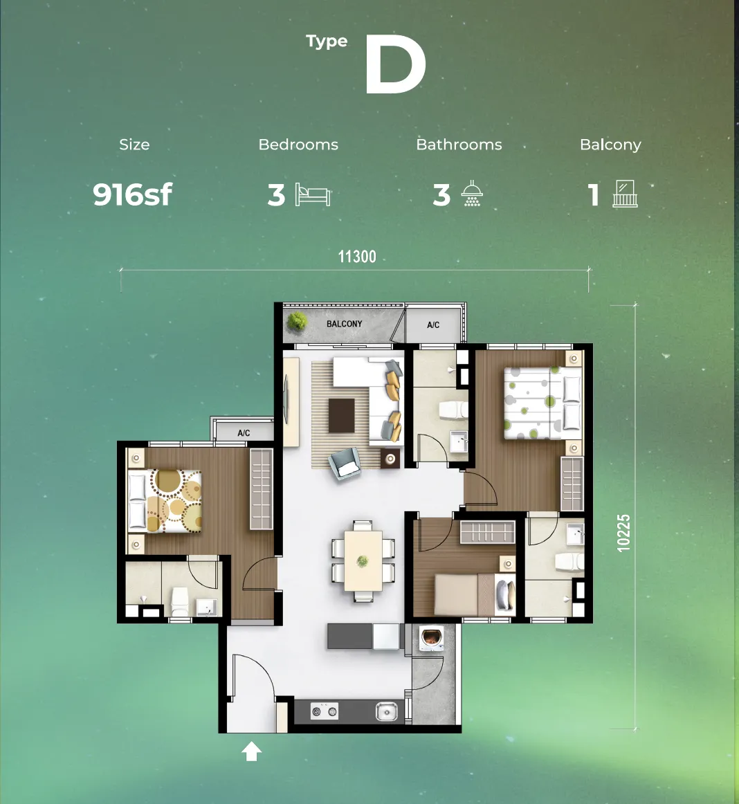 M Aurora floor plan option 4 in Old Klang Road