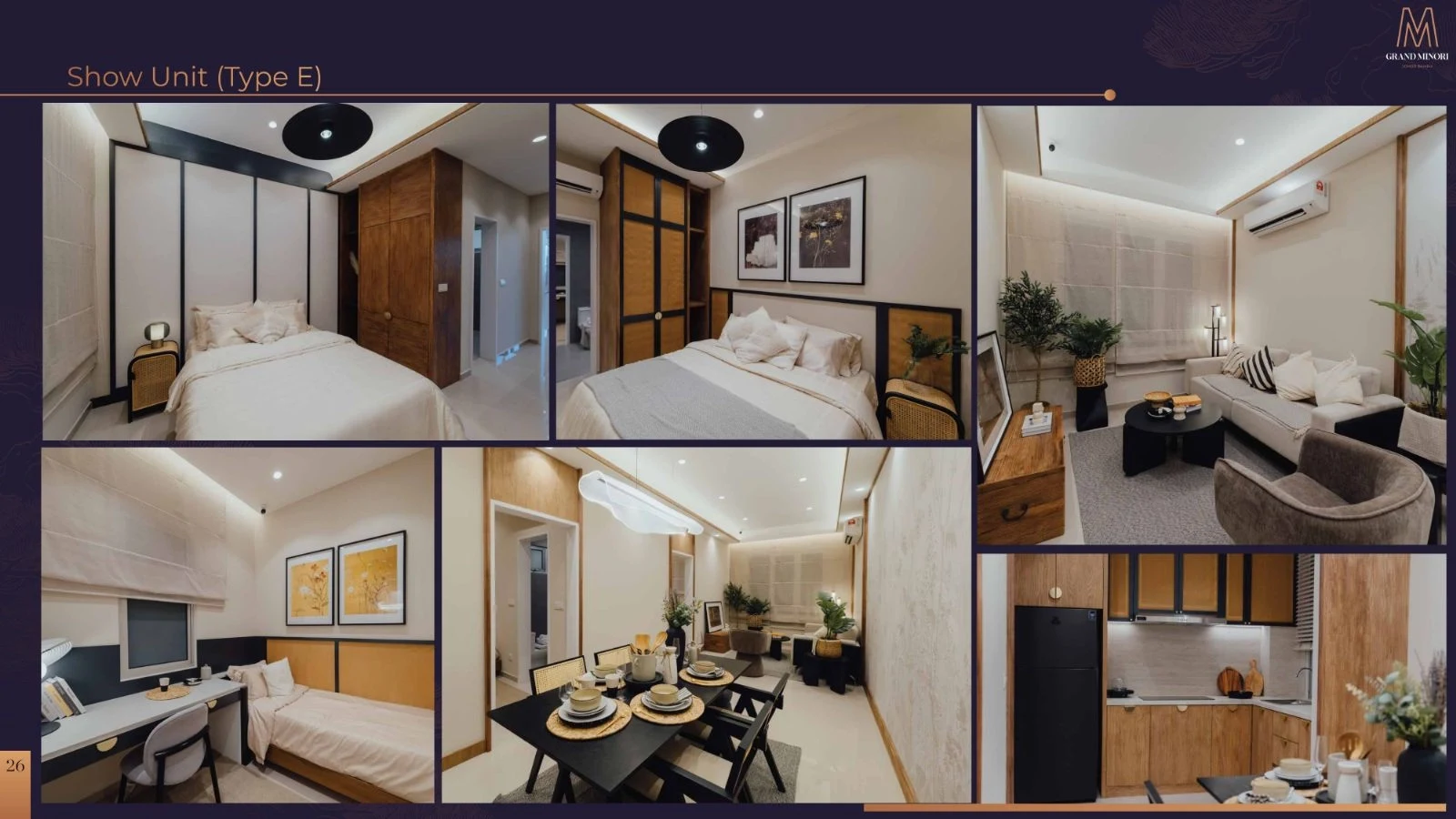 Interior unit pameran Dual-Key 3 bilik Type E M Grand Minori