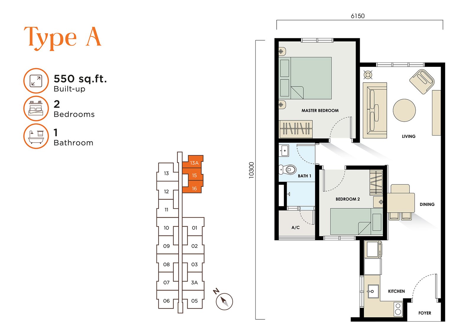 M Sinar Type A floor plan
