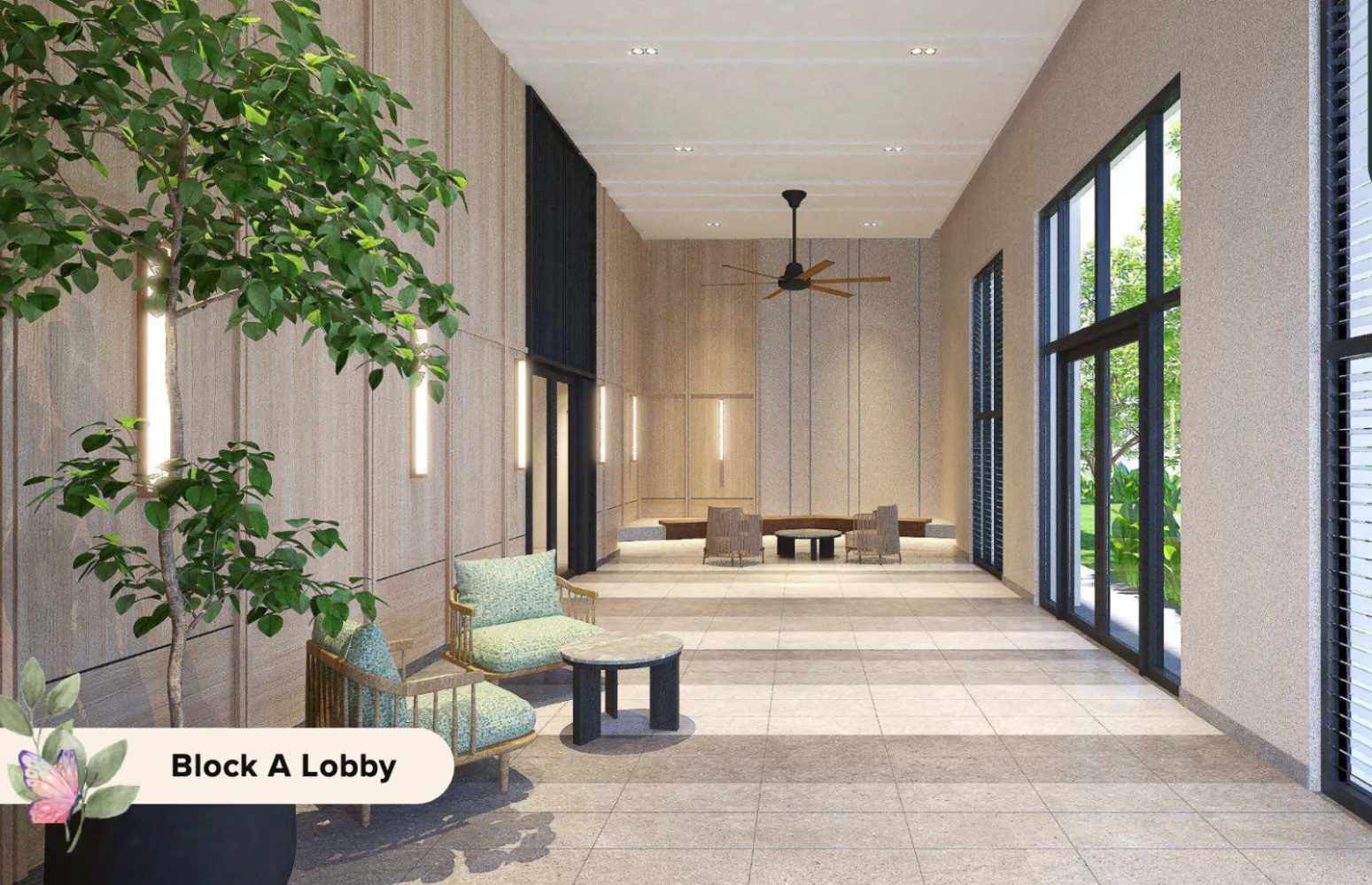 M Sinar Block A ground floor lobby interior in Bangi, Selangor