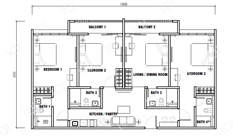 Majestics Gen Rise floor plan option 10 in Johor Bahru