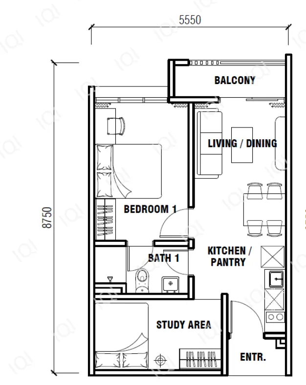 Majestics Gen Rise floor plan option 2 in Johor Bahru