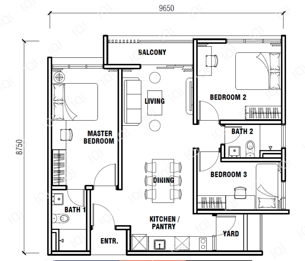 Majestics Gen Rise floor plan option 6 in Johor Bahru