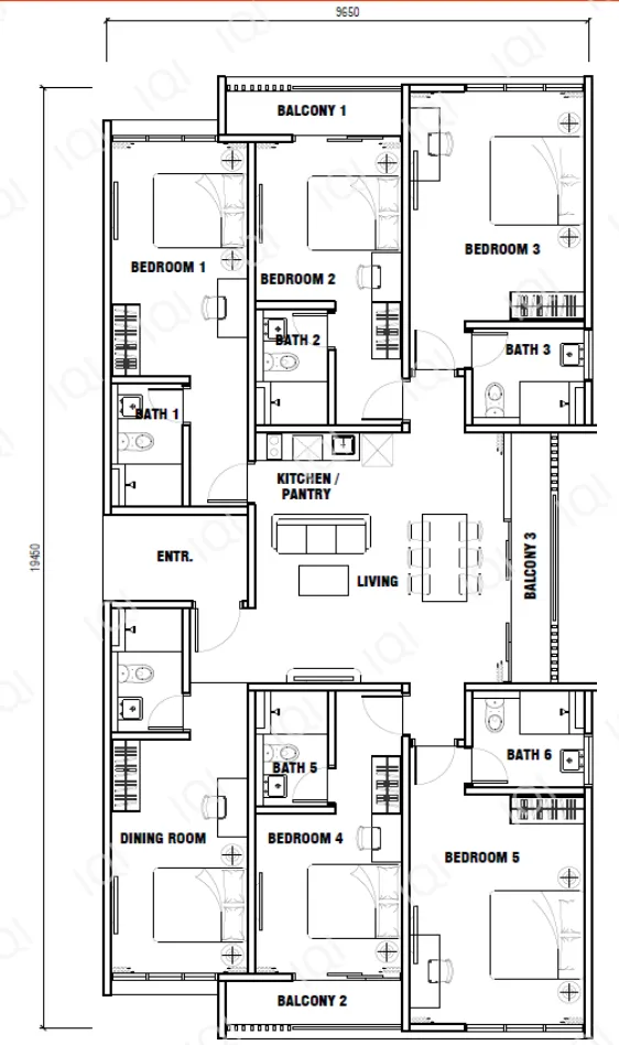 Majestics Gen Rise floor plan option 7 in Johor Bahru
