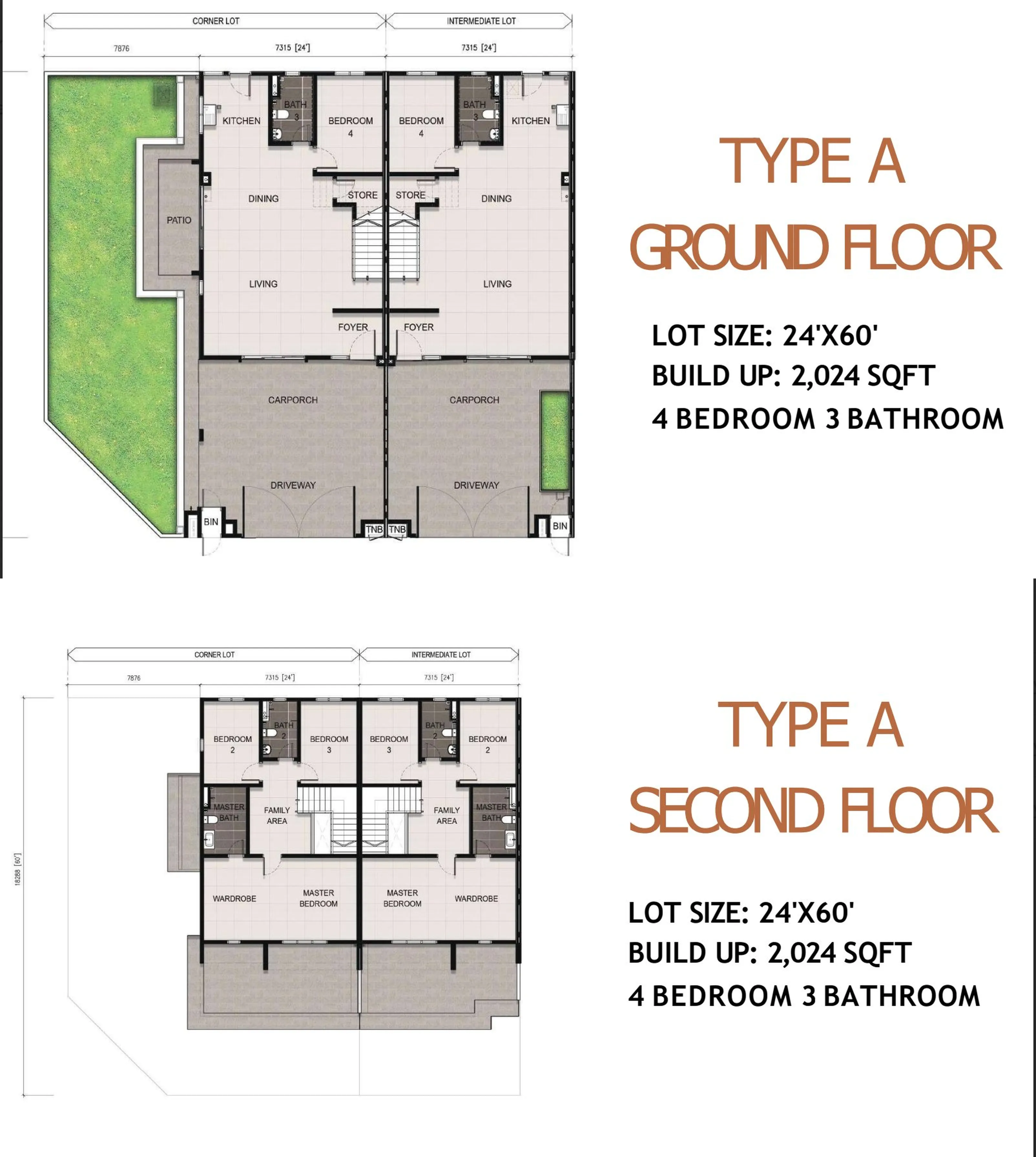 Meadow Heights floor plan option 1 in Bandar Tiram