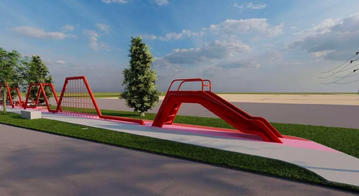 Meadow Heights Bandar Tiram children's playground slide and climbing frame