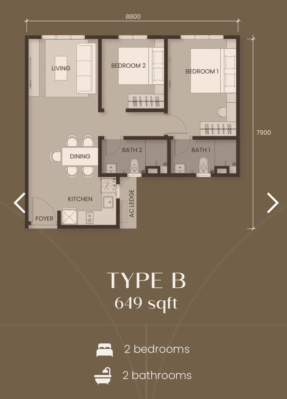 Monterra Johor Bahru floor plan option 2 in Johor Bahru