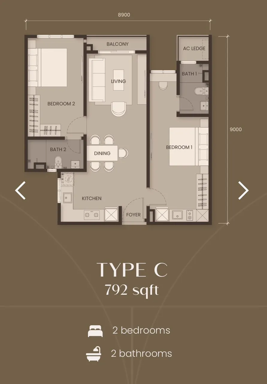 Monterra Johor Bahru floor plan option 3 in Johor Bahru
