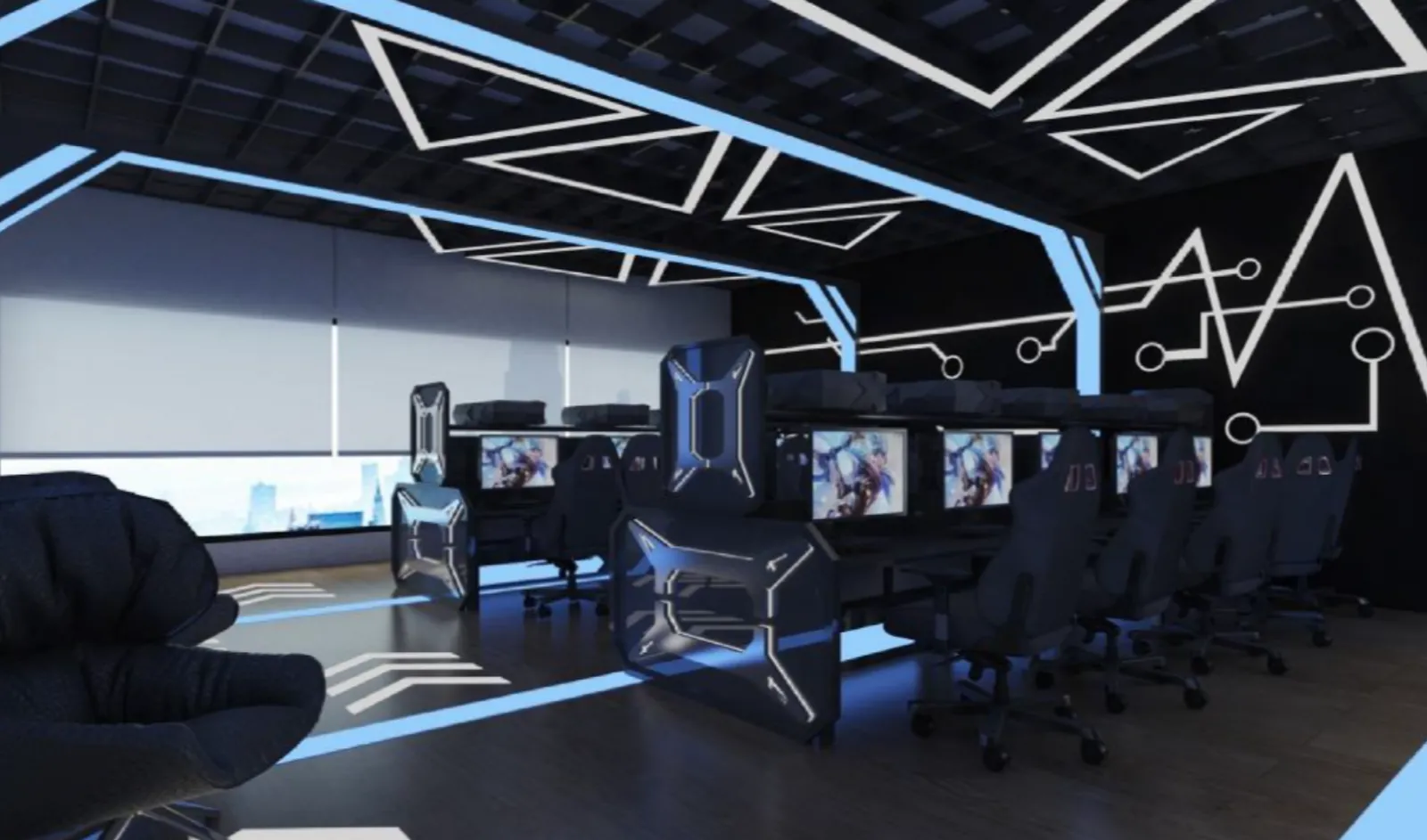 Paragon Signature Suites e-sports gaming room with themed gaming workstations in Jalan Abdul Samad, Johor Bahru City Centre, Johor