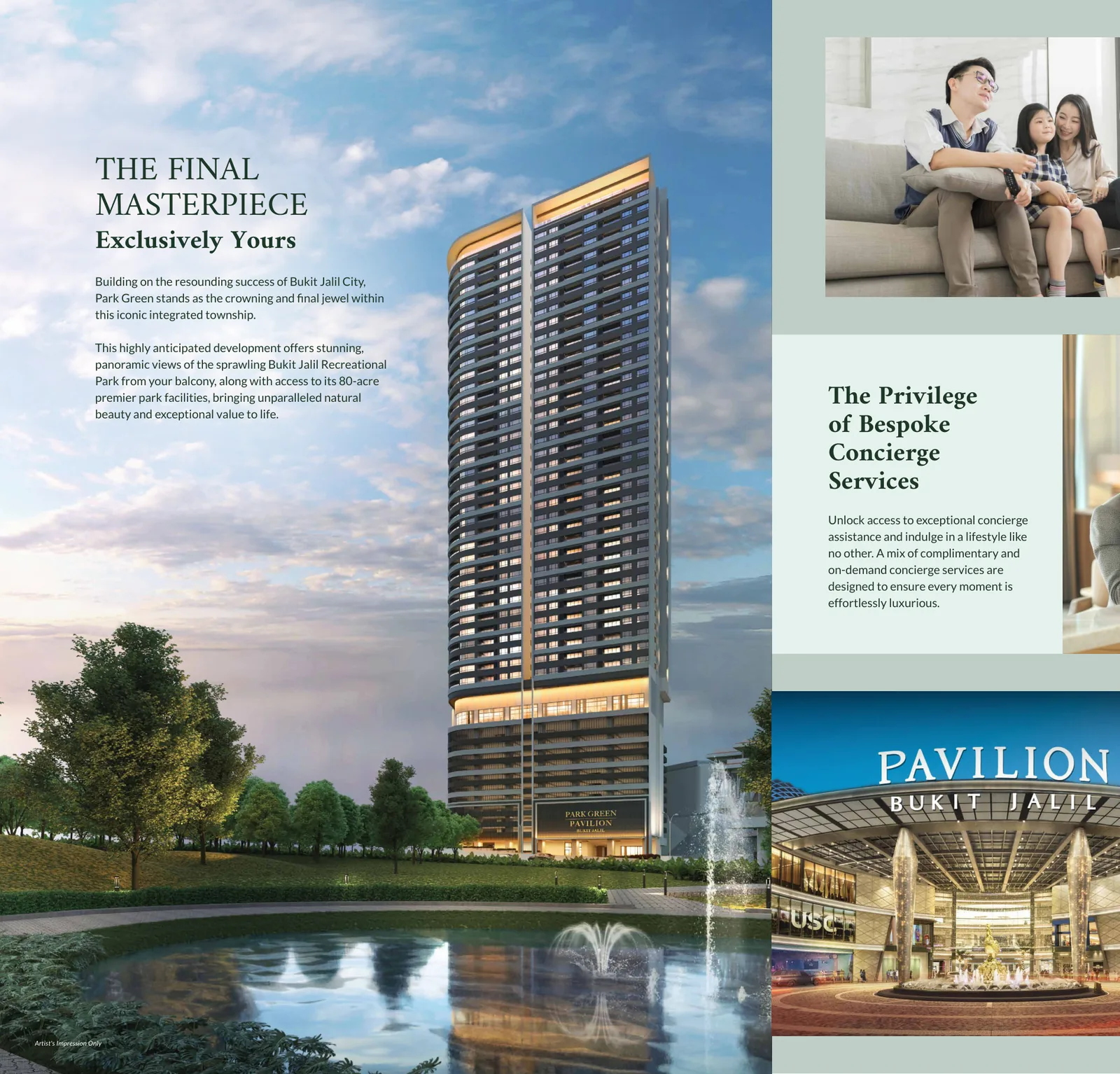 Park Green Pavilion Facilities Artist Impression from verified project brochure