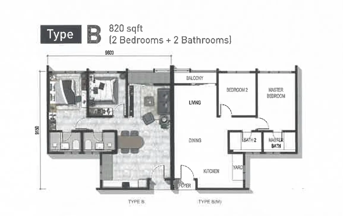 Parkland By The River floor plan option 3 in Permas Jaya