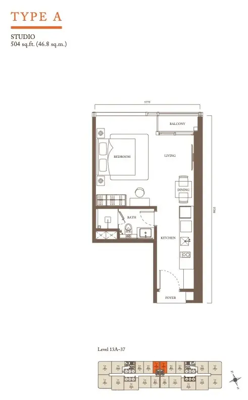 Pavilion Square Residence @ Bukit Bintang Type A Floor Plan