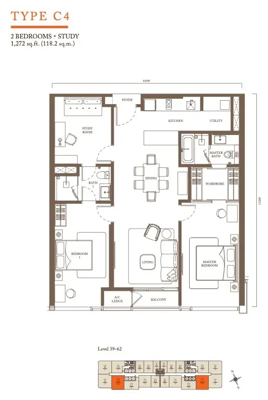 Pavilion Square Residence @ Bukit Bintang Type C4 Floor Plan