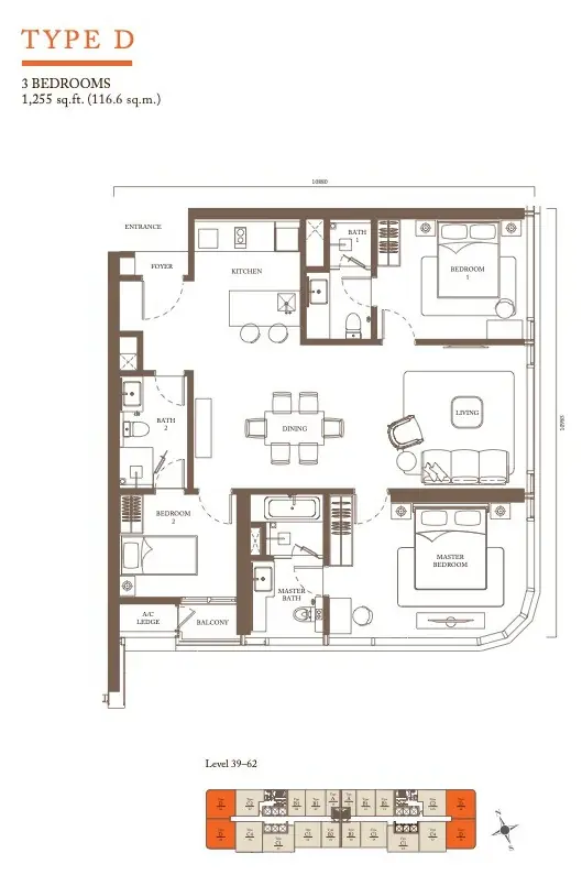 Pavilion Square Residence @ Bukit Bintang Type D Floor Plan
