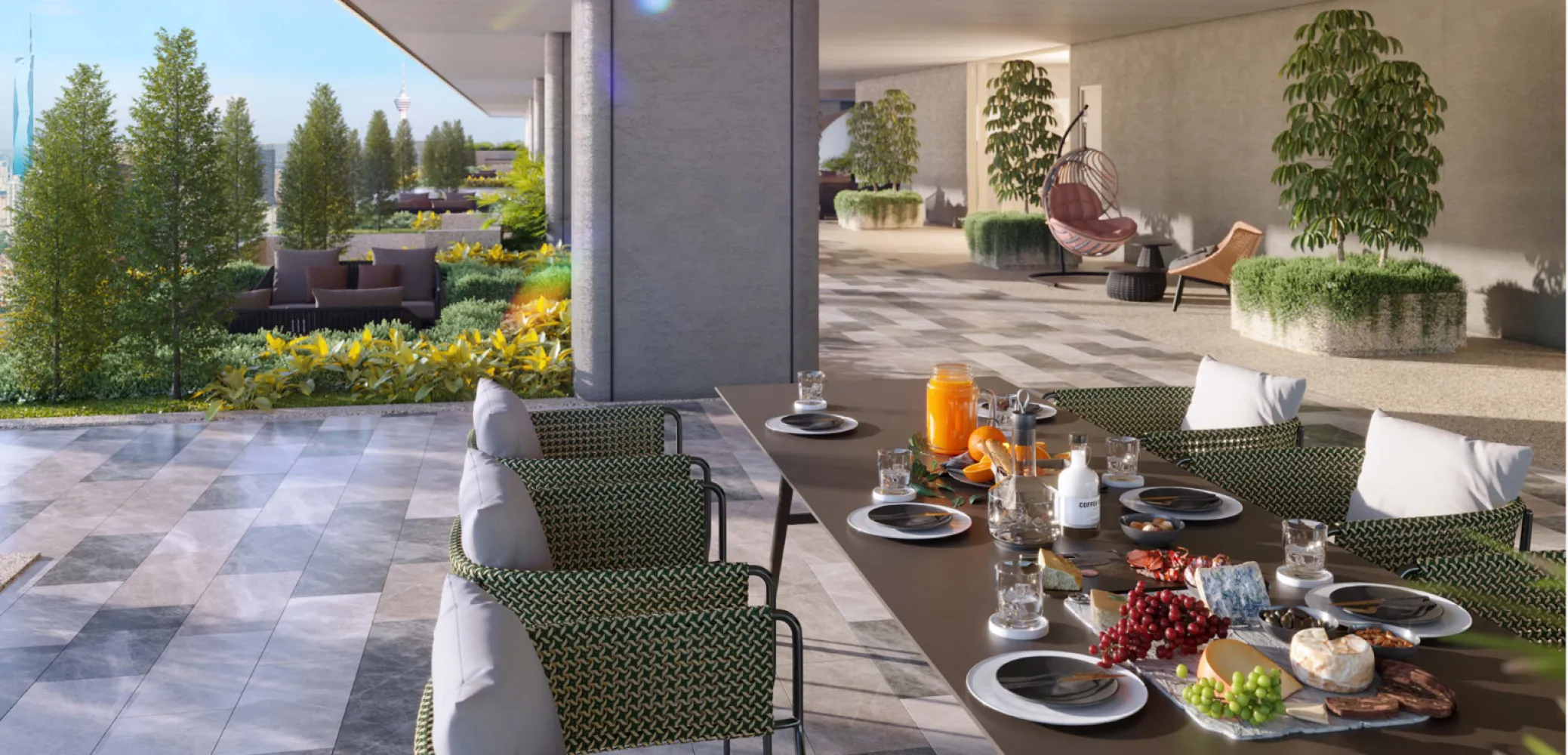 sky terrace outdoor dining and lounge deck