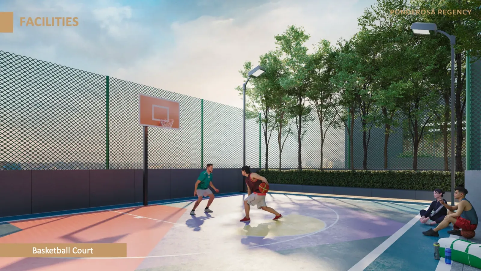 Ponderosa Regency outdoor basketball court facility, Johor Bahru in Taman Ponderosa, Johor Bahru, Johor