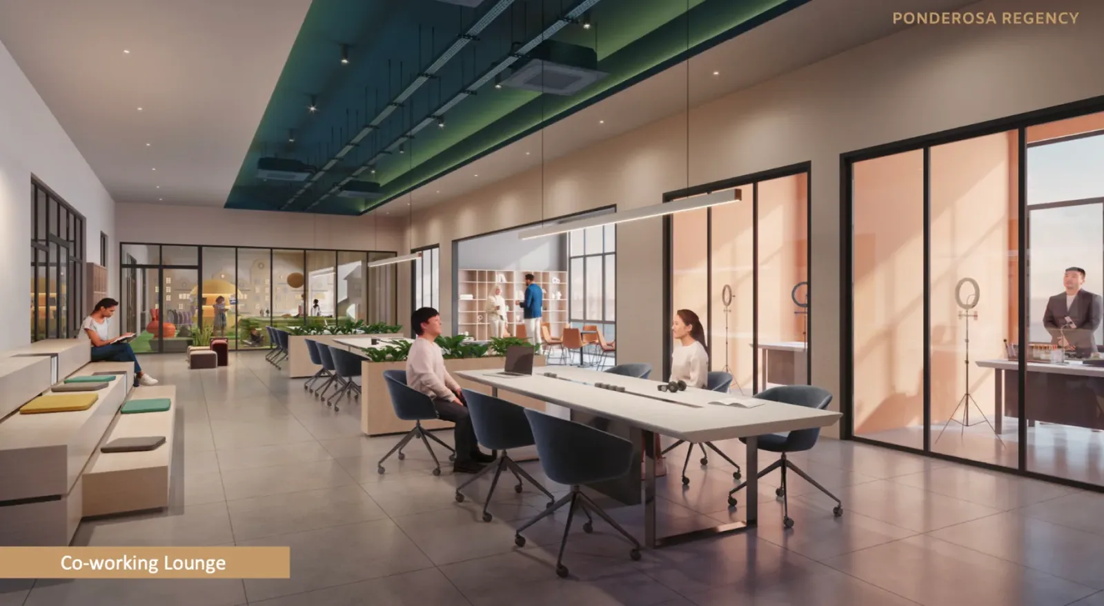 Ponderosa Regency co-working lounge with private meeting pods, Taman Ponderosa in Taman Ponderosa, Johor Bahru, Johor