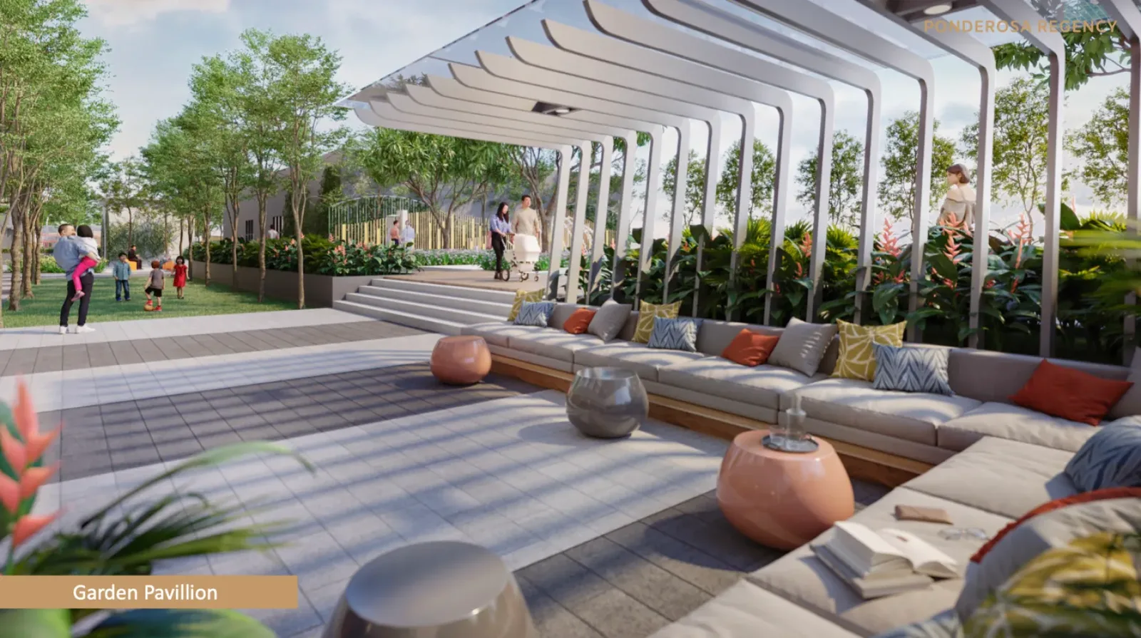 Ponderosa Regency garden pavilion lounge with outdoor seating deck, Taman Ponderosa in Taman Ponderosa, Johor Bahru, Johor