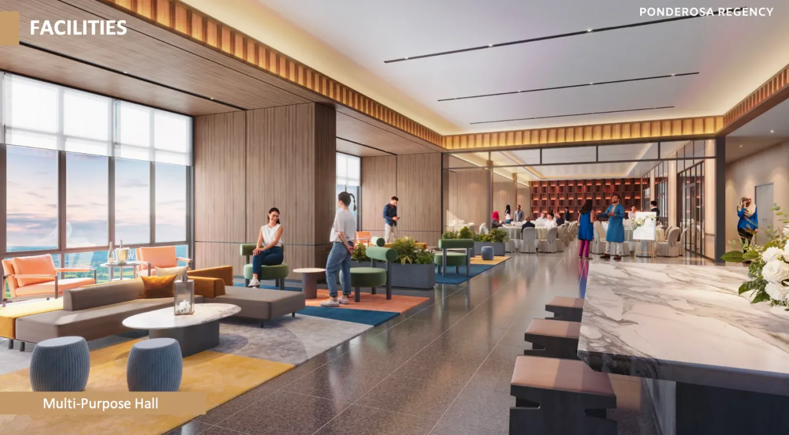 Ponderosa Regency multi-purpose hall and communal dining lounge facility, Johor Bahru in Taman Ponderosa, Johor Bahru, Johor