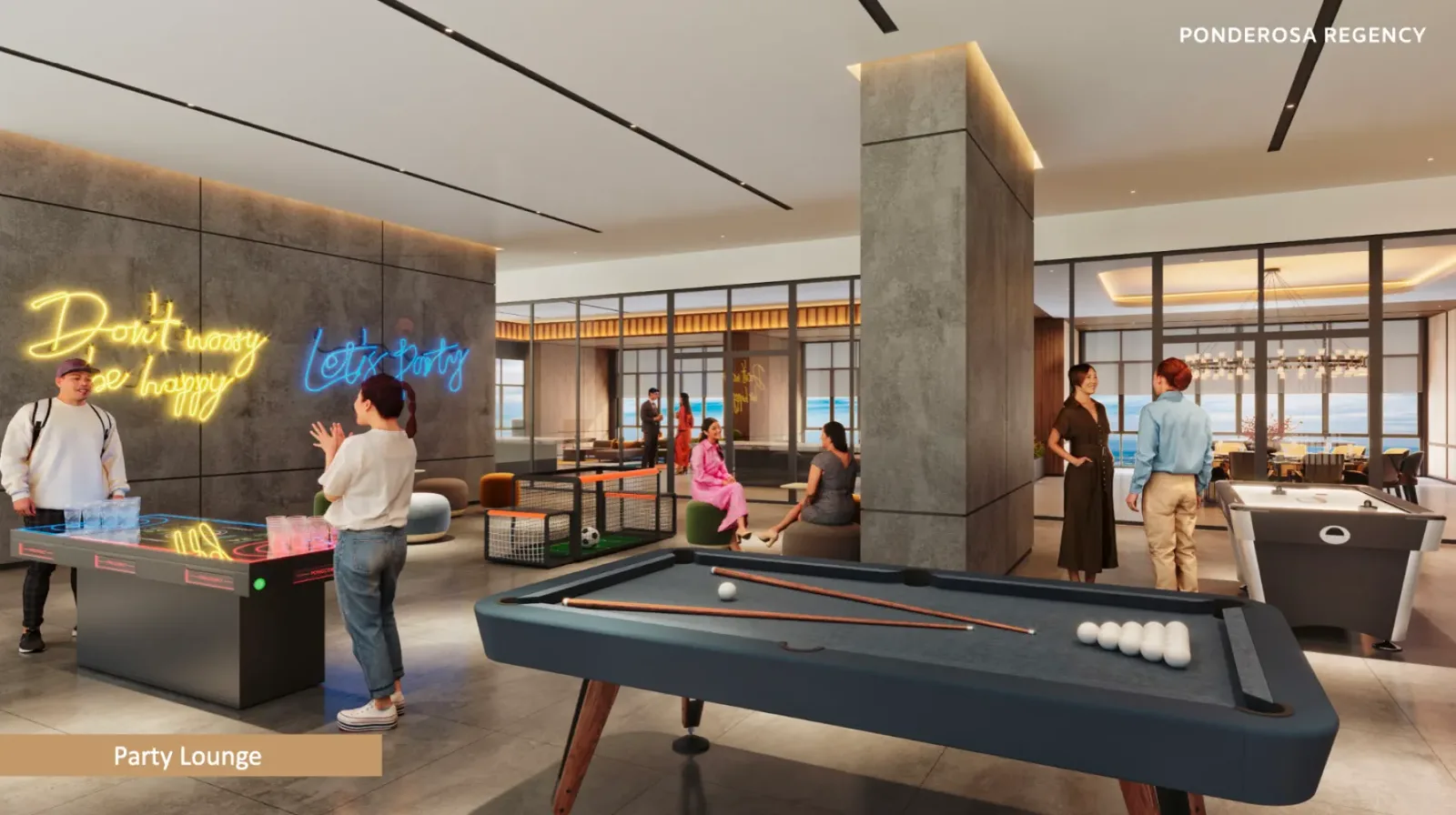 Ponderosa Regency party lounge with games facilities including a pool table, Johor Bahru in Taman Ponderosa, Johor Bahru, Johor