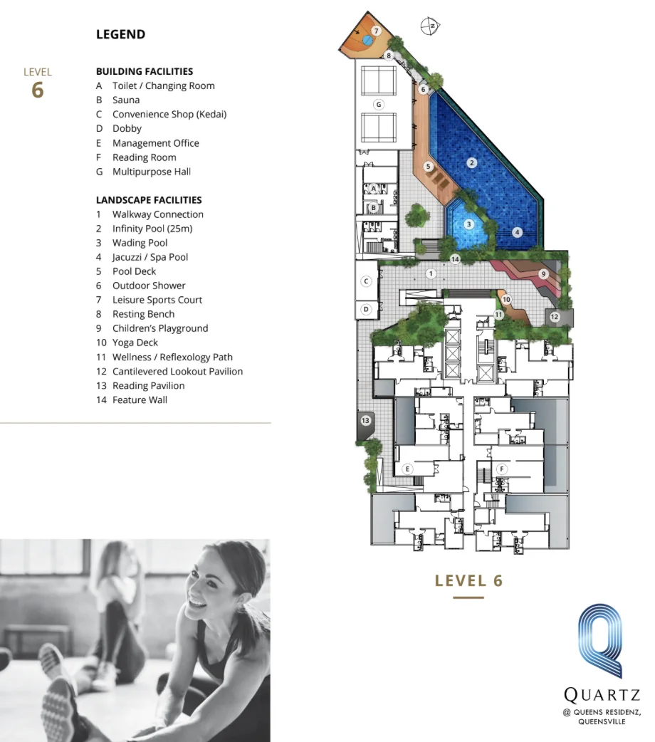 Quartz @ Queensville Level 6 facilities plan in Bandar Sri Permaisuri, Cheras, Kuala Lumpur