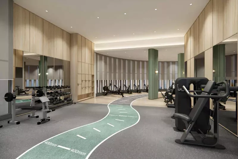 Ren Residence fully equipped gymnasium with running track in Bukit Jalil, Kuala Lumpur