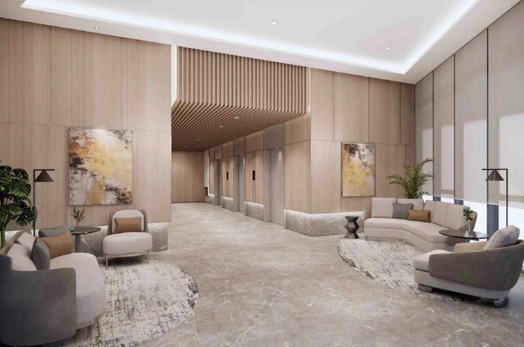 Ren Residence lobby lounge and co-working space in Bukit Jalil, Kuala Lumpur