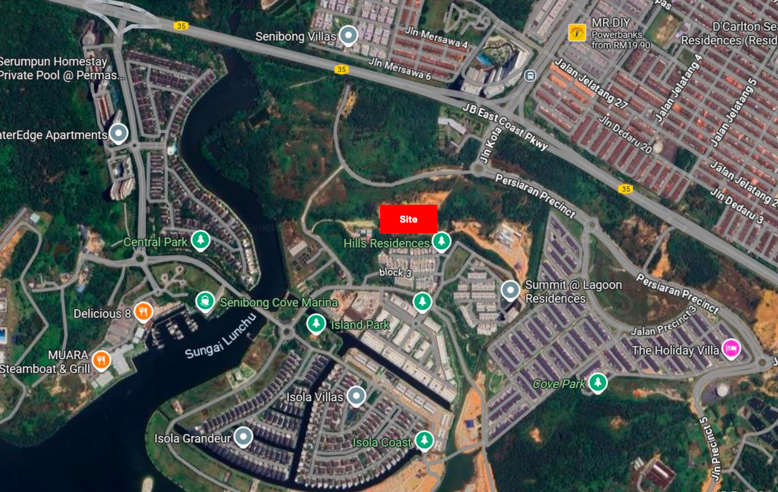 Senibong Cove masterplan site layout and location map in Masai, Johor Bahru in Senibong Cove, Masai, Plentong, Johor Bahru, Johor