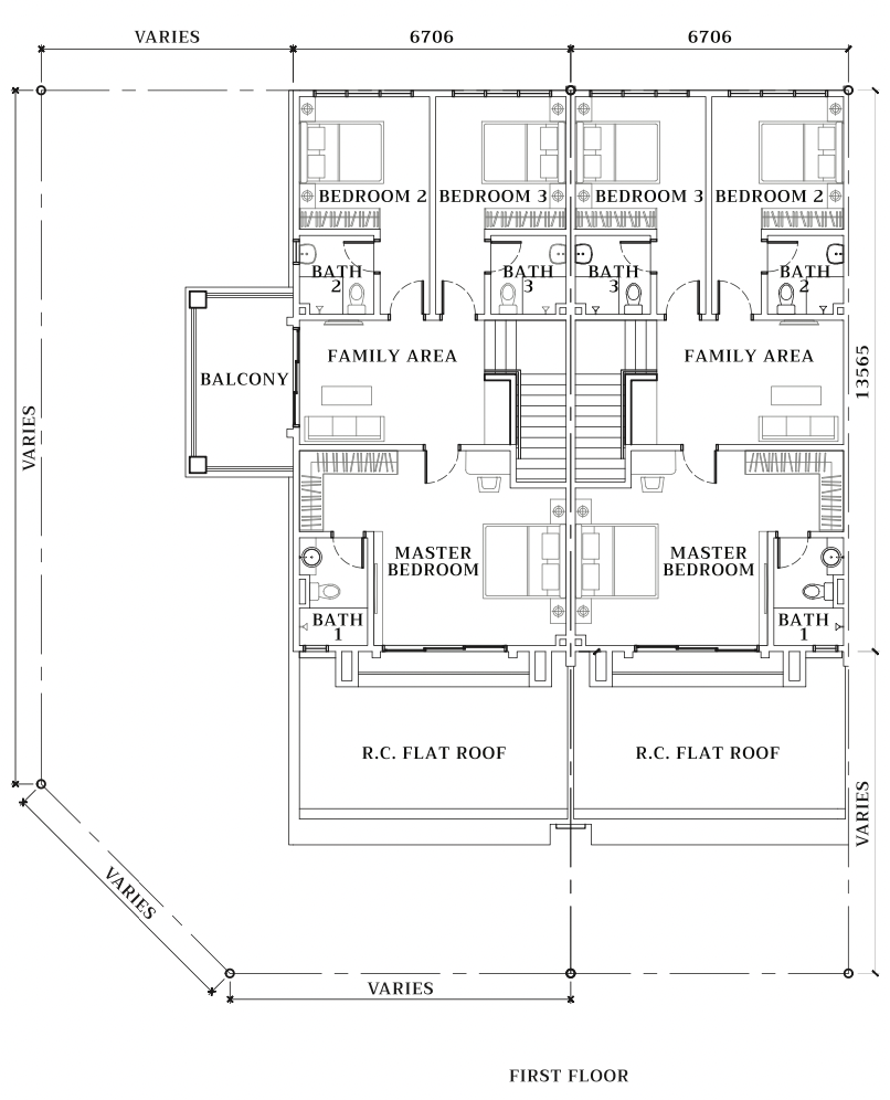 Pelan lantai bawah South Hills @ Seri Alam Jenis S2B, lot 22'x70', 2,188 kaki persegi