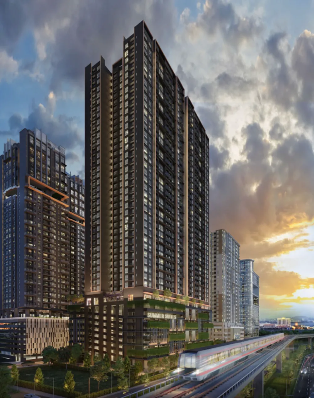 Pandangan projek Summer Suites di Bukit Meldrum, Johor Bahru, Johor