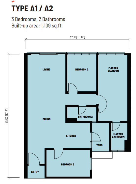 Summit@Lagoon Residences Type A floor plan