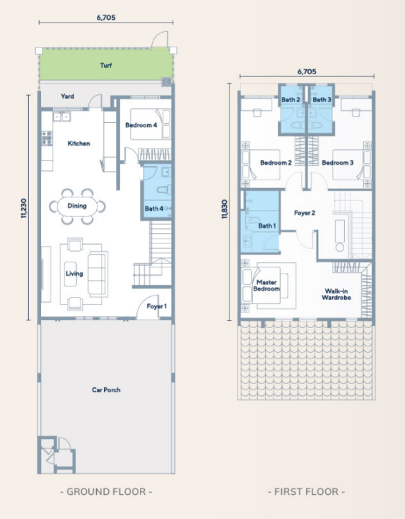 Templer Residence Type A floor plan, 1783 sqft, 4 bedrooms 4 bathrooms