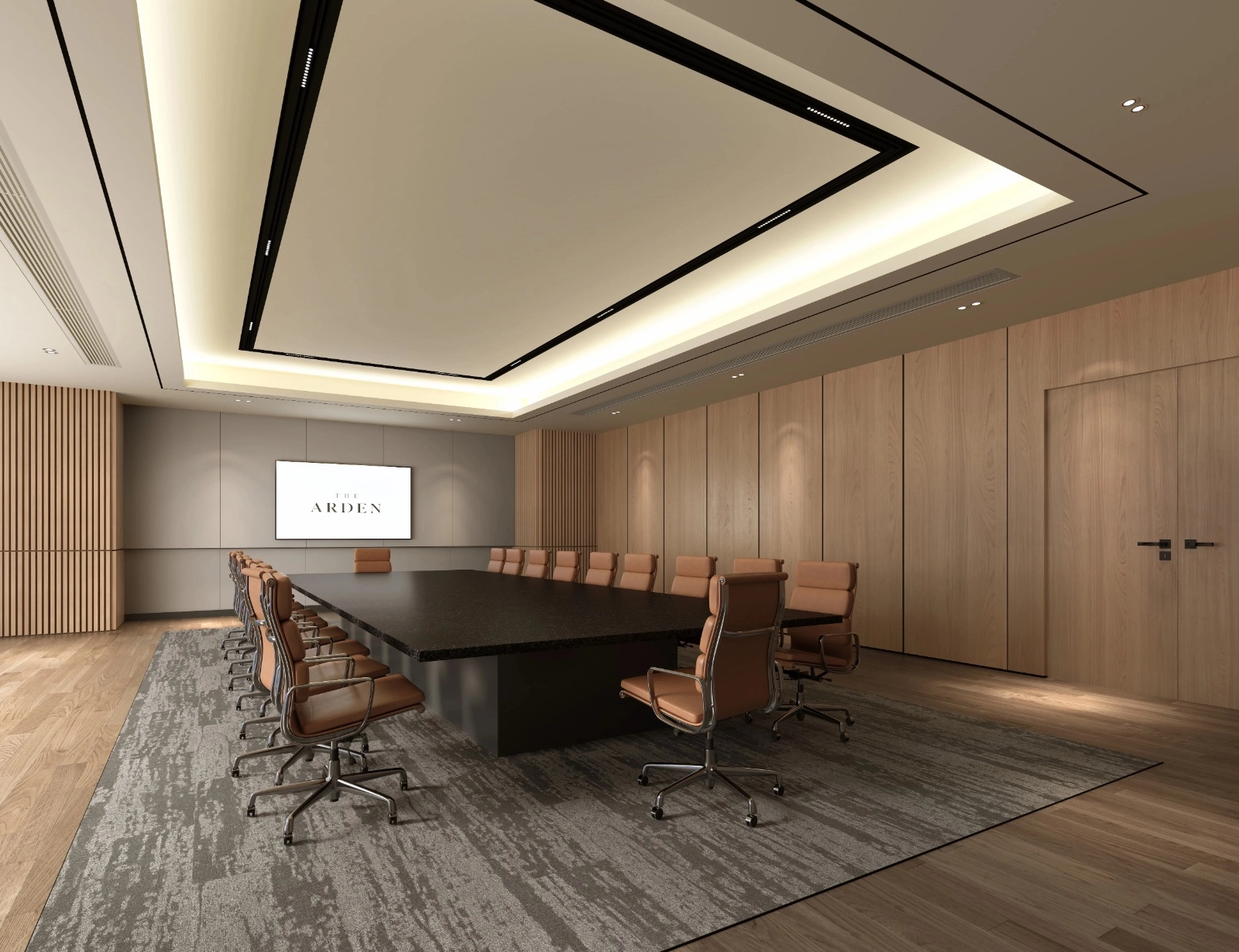 The Arden @ Damansara Avenue 甲级董事会议室，配备长型会议桌与视听设备