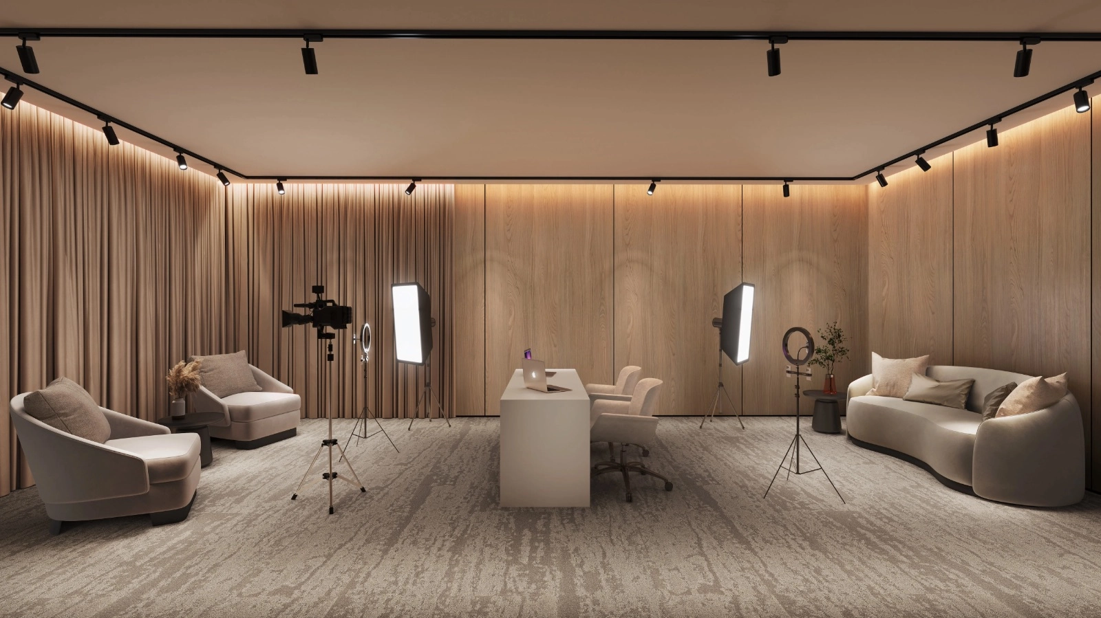 The Arden @ Damansara Avenue 内容创作与播客录制工作室，配备专业灯光与摄影器材