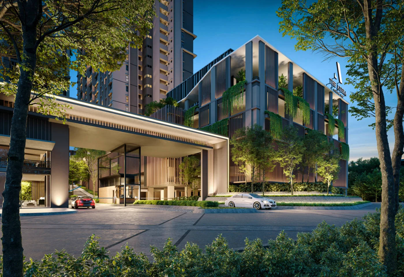 The Atera (Phase 2) main entrance and drop-off porch