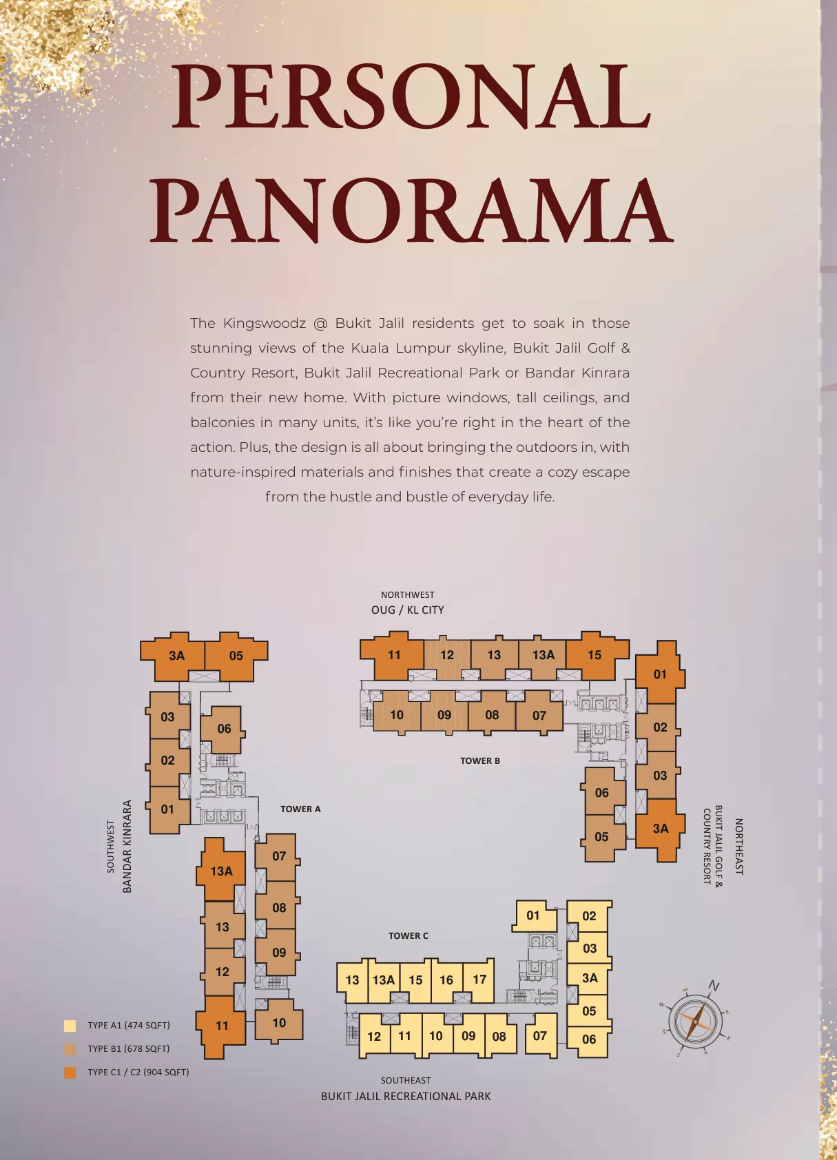 The Kingswoodz Type A1 Floor Plan - 474SQFT from verified project brochure