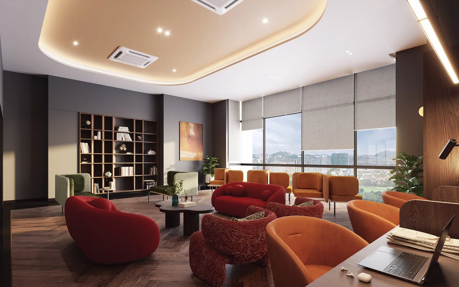The Kingswoodz 武吉加里爾 Aspire Lounge 閱讀與共享辦公酒廊，飽覽武吉加里爾天際線