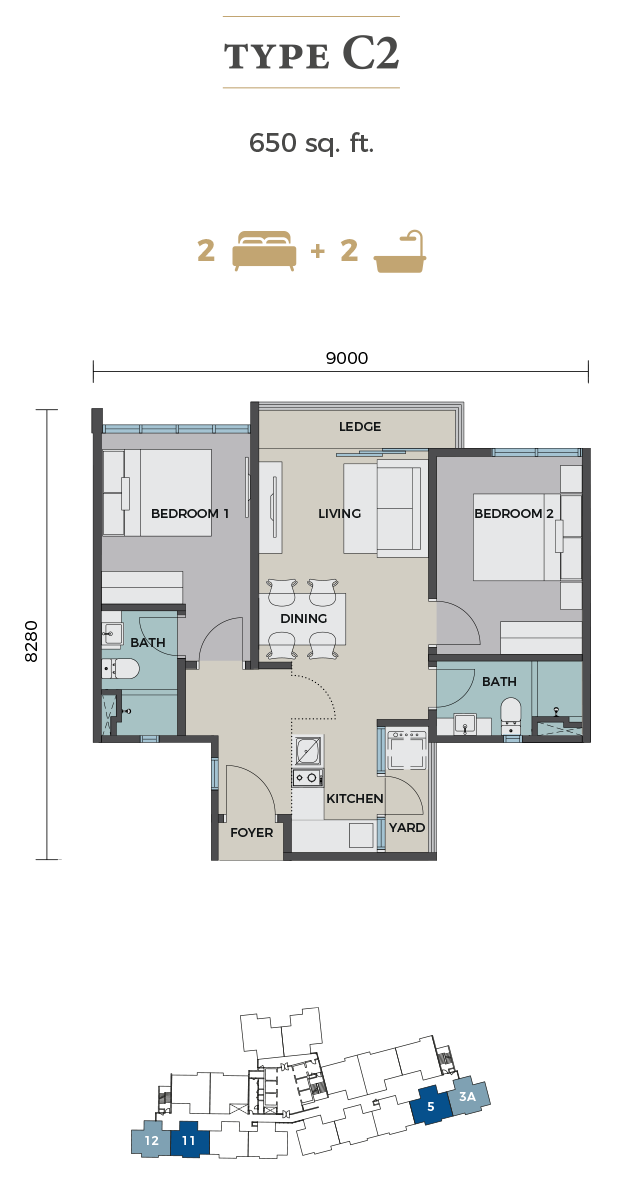 The Ria Type A floor plan