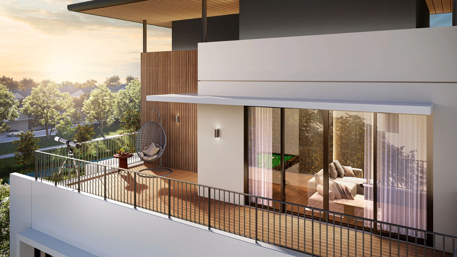 The Rise Emerald Rawang upper-floor terrace balcony lifestyle view overlooking greenery, Rawang Selangor in Kota Emerald, Rawang, Selangor