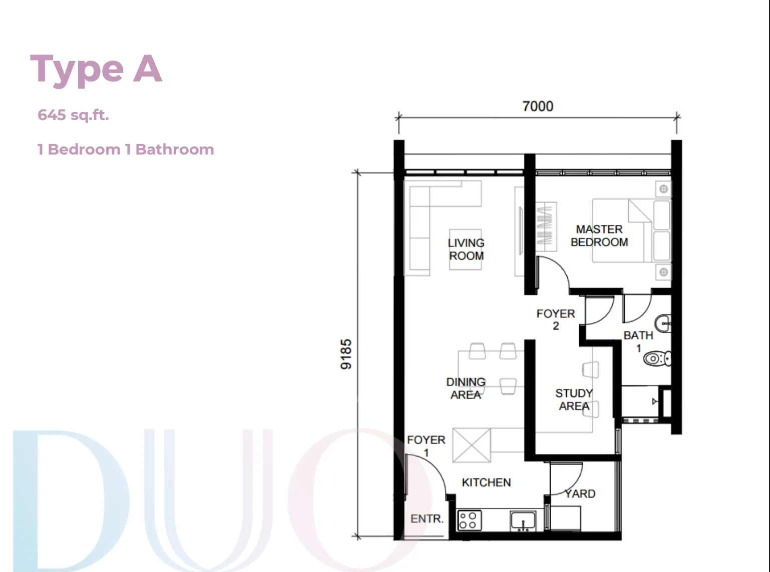 The Straits View DUO Residence floor plan option 1 in Johor Bahru