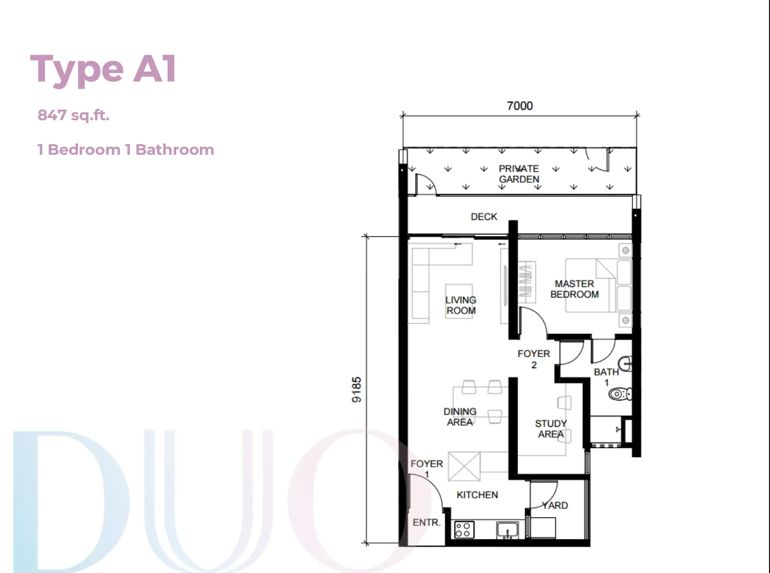 The Straits View DUO Residence floor plan option 2 in Johor Bahru