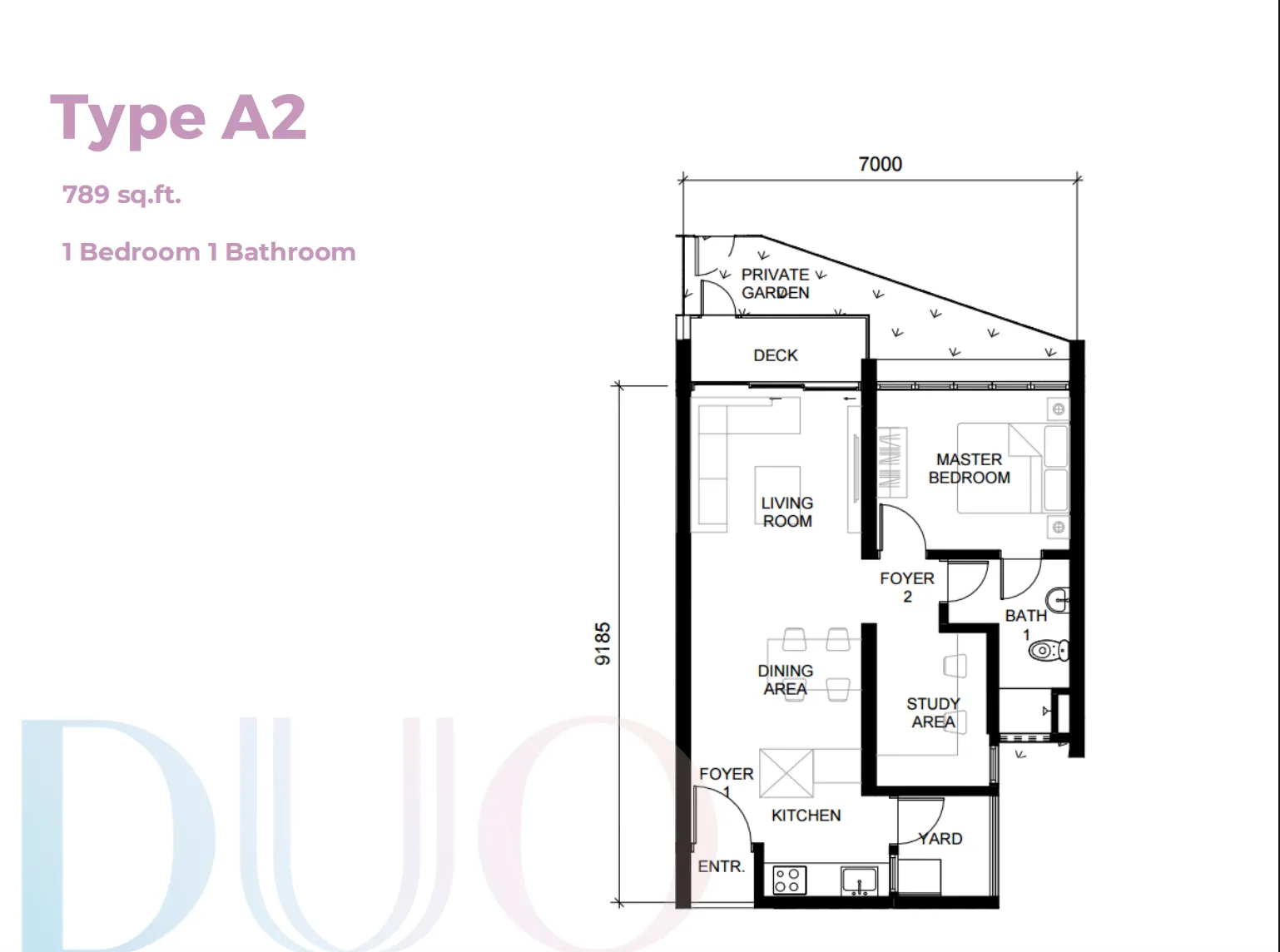 The Straits View DUO Residence floor plan option 3 in Johor Bahru