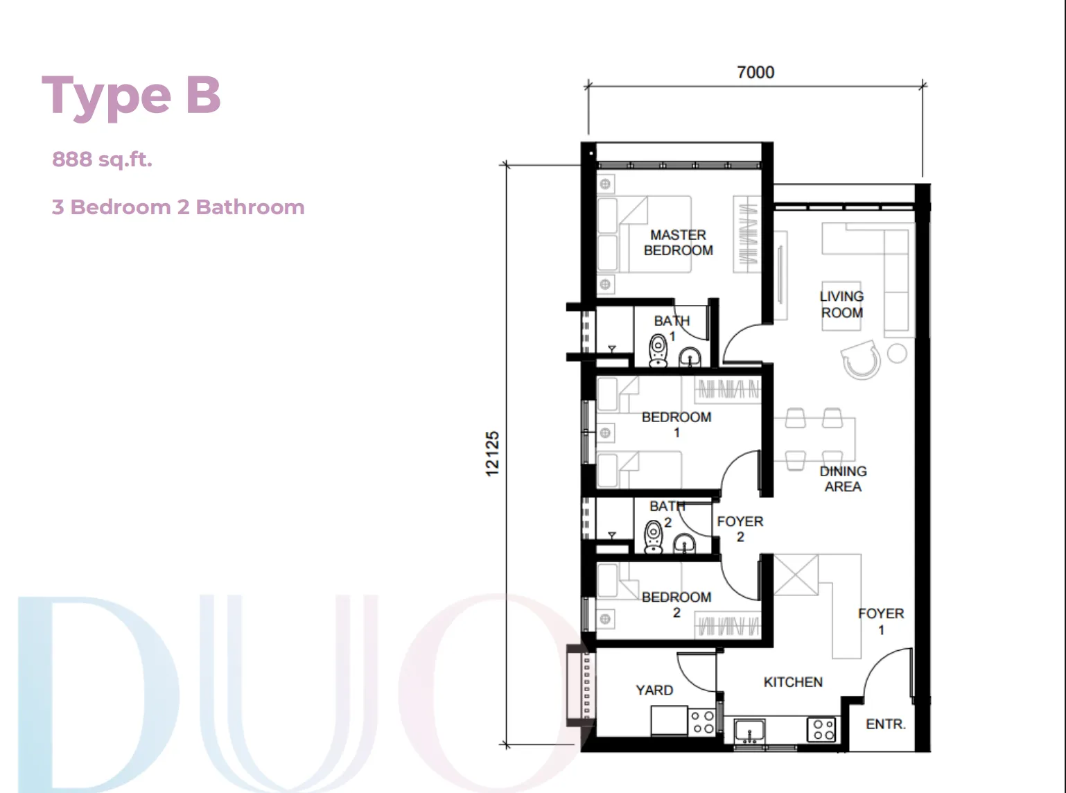 The Straits View DUO Residence floor plan option 4 in Johor Bahru