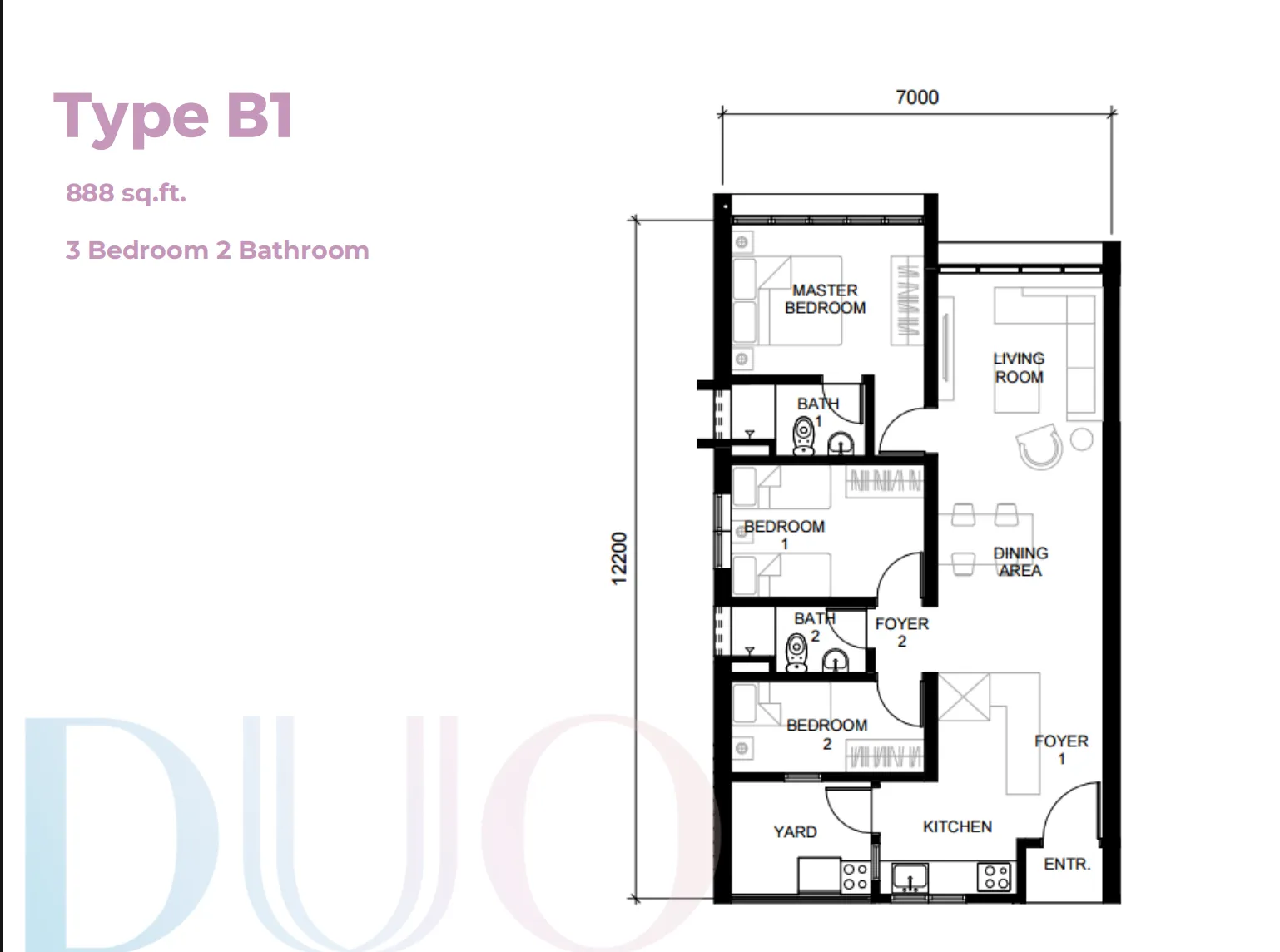 The Straits View DUO Residence floor plan option 5 in Johor Bahru
